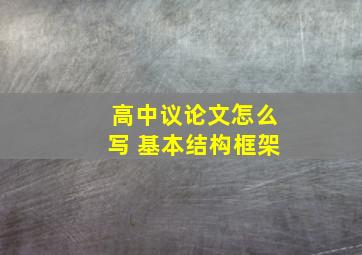 高中议论文怎么写 基本结构框架